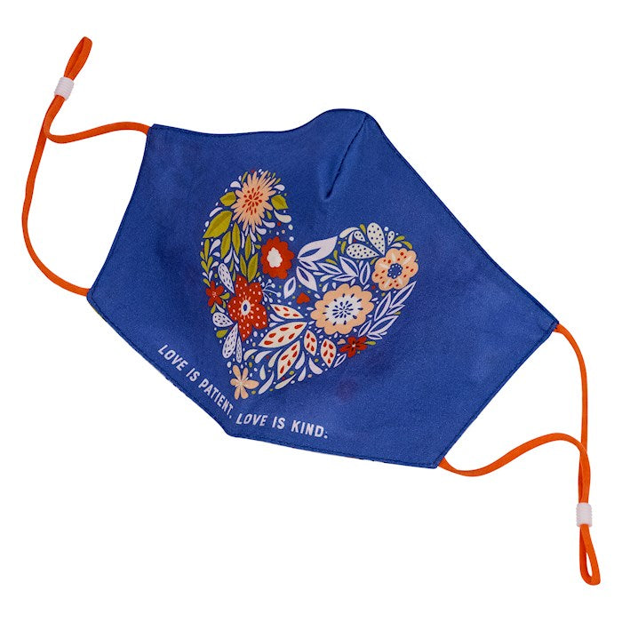 Face Mask-Love Is Patient. Love Is Kind. -Floral Heart