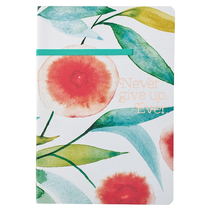 Journal Flexcover w/Elastic-Orange Blossoms/Never Give Up