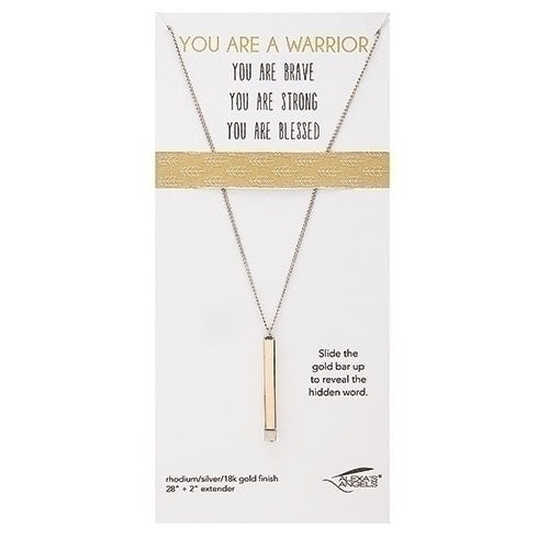 Necklace-Hidden Message-You Are A Warrior (28&quot; w/2&quot; ext)
