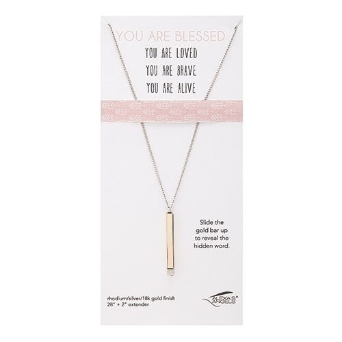 Necklace-Hidden Message-You Are Blessed (28&quot; w/2&quot; ext)