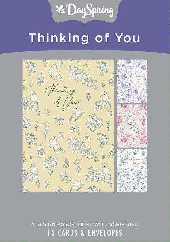 Boxed Card-Thinking Of You-Floral (Box Of 12)-J7450