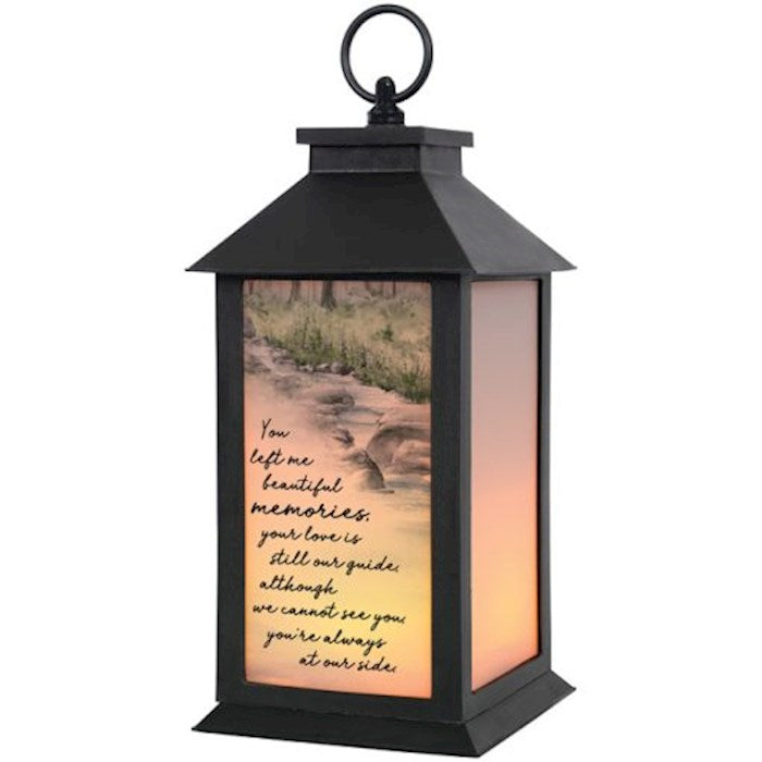 Lantern w/Flameless LED Candle &amp; Timer-Beautiful Memories (5.5" X 13" x 5.5")
