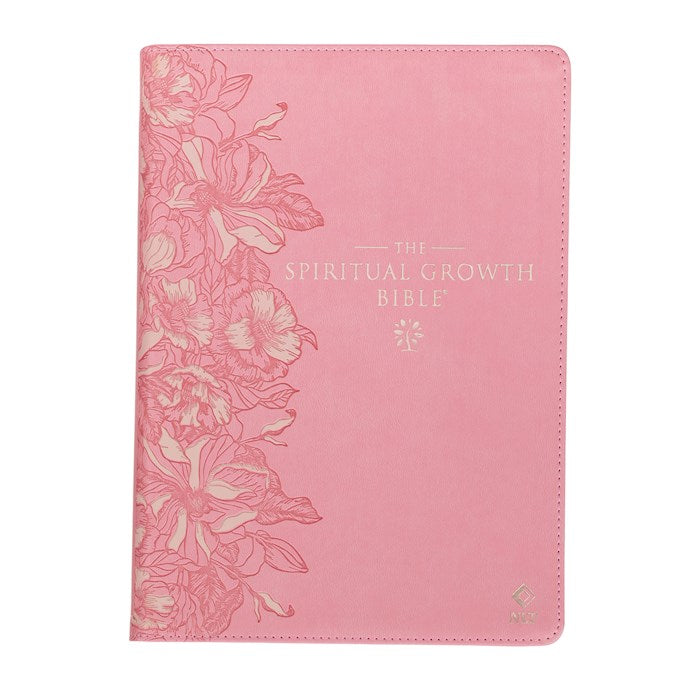 NLT Spiritual Growth Bible-Pink Faux Leather Indexed