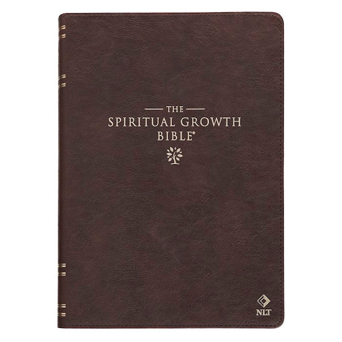 NLT Spiritual Growth Bible-Espresso Brown Faux Leather