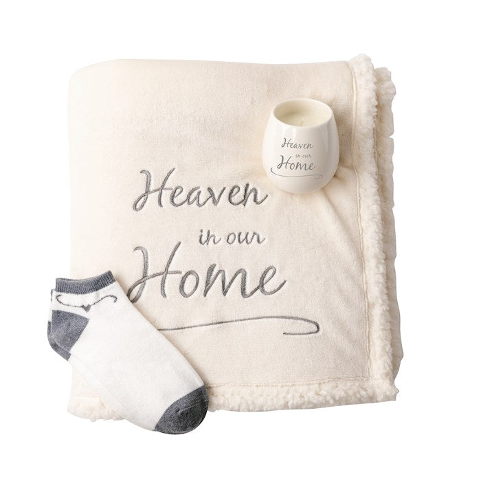 Boxed Gift Set-Heaven In Our Home (Blanket Candle &amp; Sock Set)