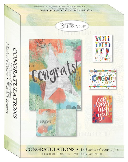 Boxed Card-Congratulations: You Did It! (Shared Blessings) (Box Of 12)