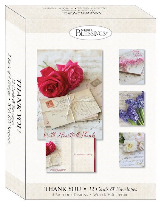 Boxed Card-Thank You: Heartfelt Thanks (Shared Blessings) (Box Of 12)