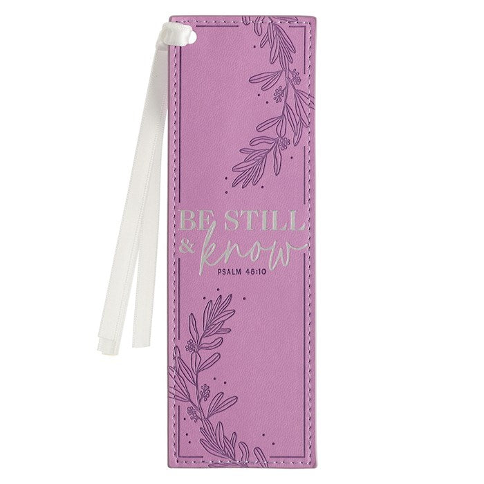 Bookmark-Faux Leather-Be Still Watercolor Psalm 46:10