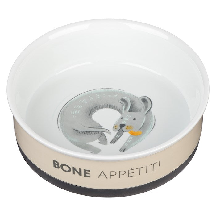 Pet Bowl-Bone Appetit!-Large-Taupe