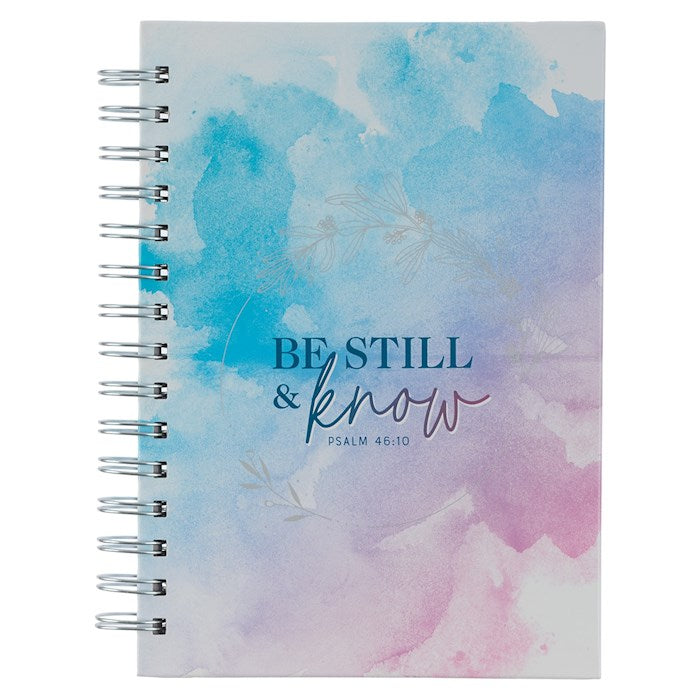 Journal Wirebound LG Be Still Watercolor Ps. 46:10