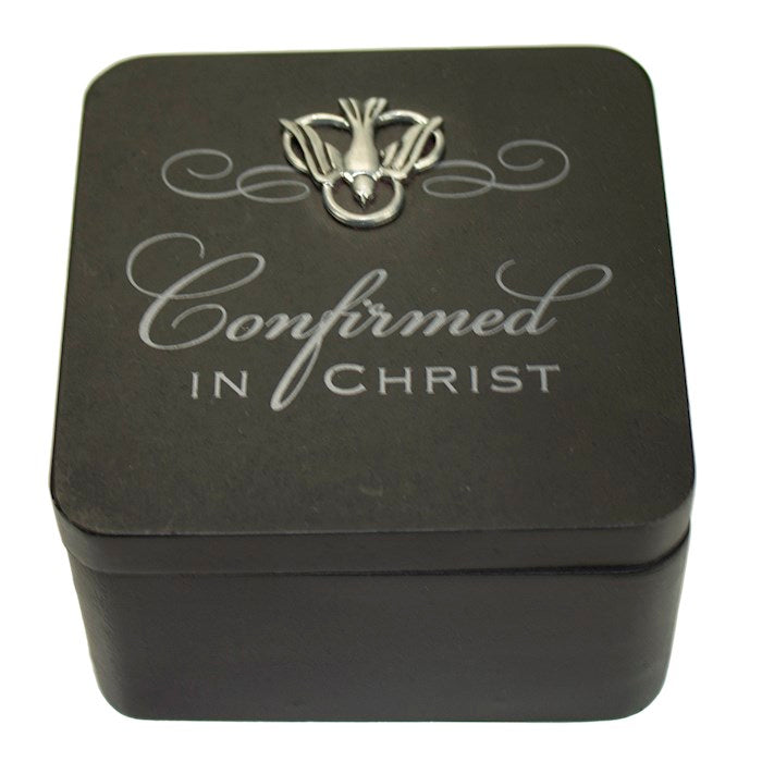 Keepsake Box-Confirmed In Christ-Black (4&quot; x 4&quot; x 2&quot;)
