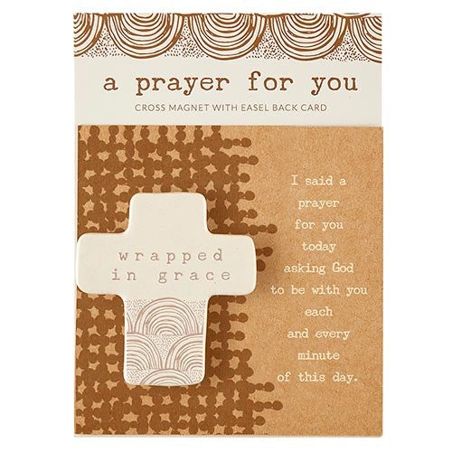 Prayer For You Magnet w/Easel Back Card-Wrapped In Grace (4&quot; SQ)