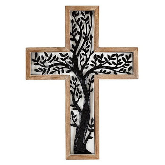 Wall Cross-Metal Tree (15"H)