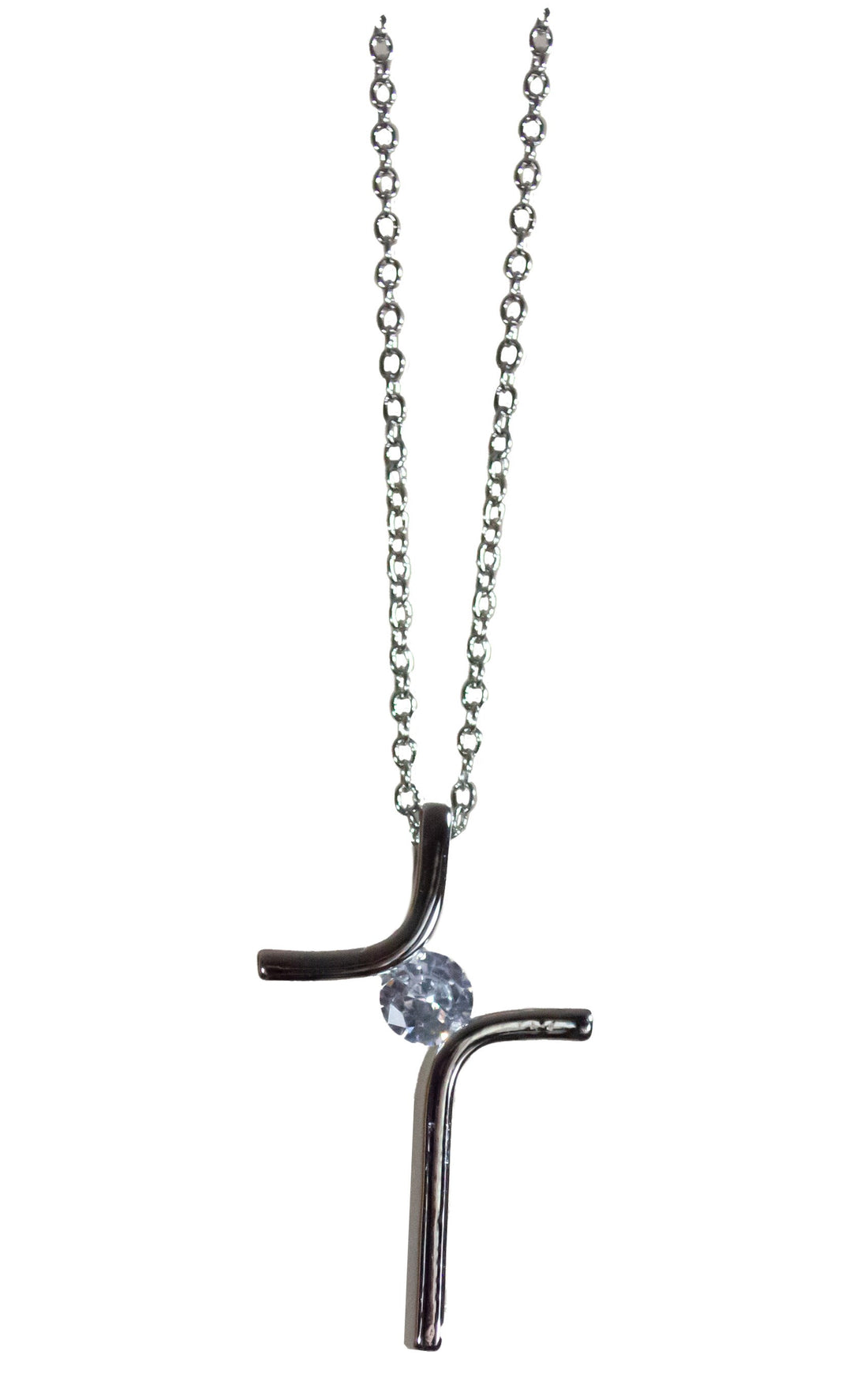 Necklace-Cross-Cubic Zirconia