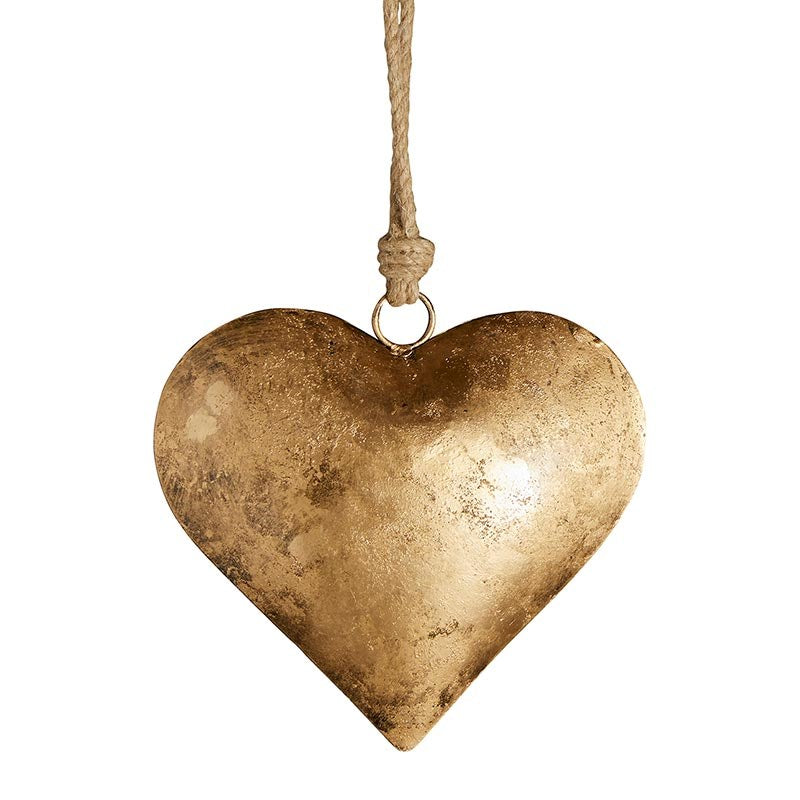 Ornament-Large Golden Antique Heart (2.5&quot; X 8&quot;)