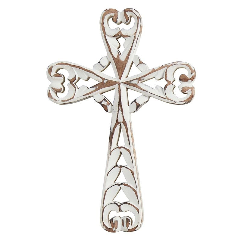 Wall Cross-Scalloped Carved (5.25" X 8")
