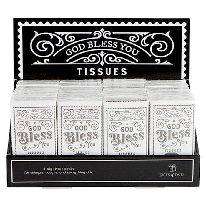Display-Tissue-God Bless You (New Font)-Pocket Size (24 Packs) (PKGT)