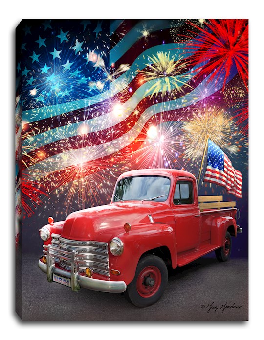 Mini Canvas-Fireworks-LED Tabletop w/Timer (8" x 6")
