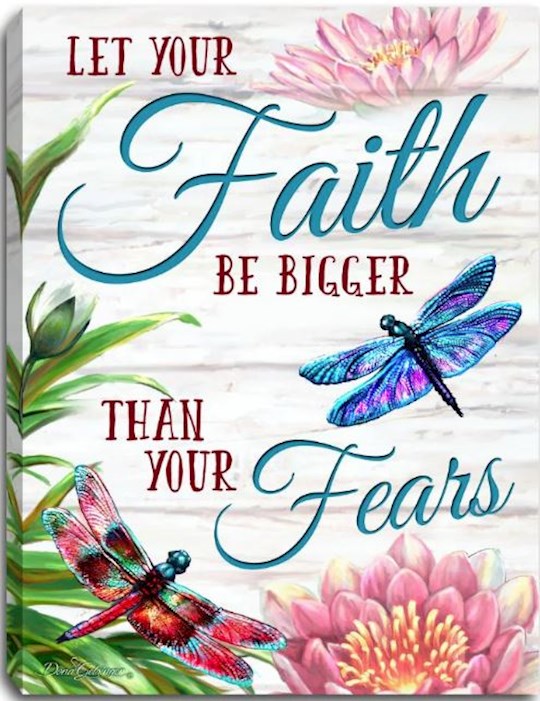 Mini Canvas-Faith Dragonflies-LED Tabletop w/Timer (8&quot; x 6&quot;)