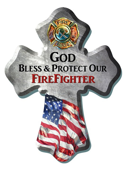 Wall Cross-Firefighter (6" x 8")