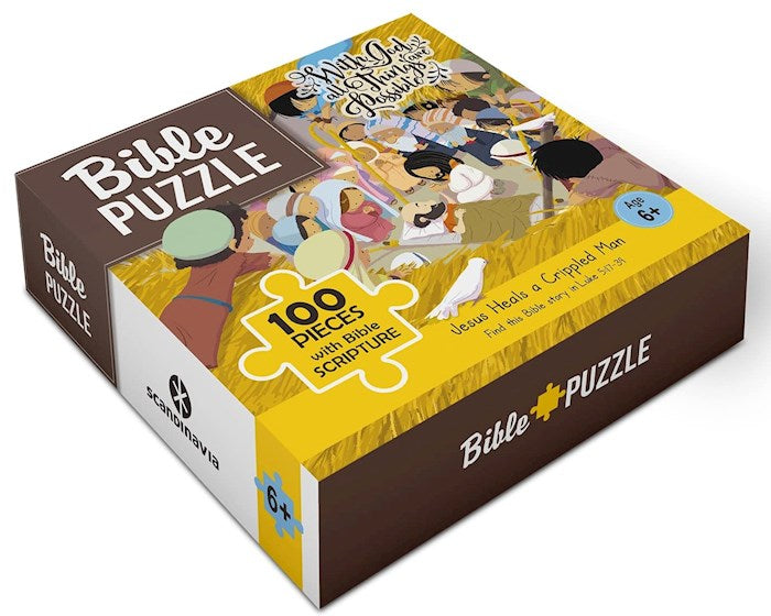 Puzzle-Jesus Heals A Crippled Man (13&quot; x 9&quot;) 100 Pieces)