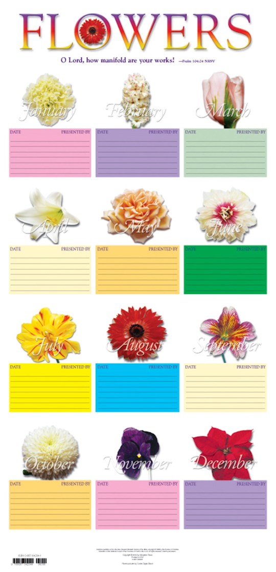 Chart-Flower Chart (15&quot;x 31&quot;)-Mylar