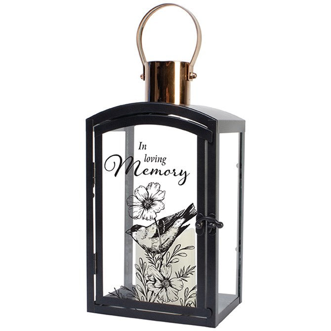 Lantern w/LED Candle &amp; Timer-In Loving Memory (14.5&quot; x 6.25&quot; x 4.25&quot;)