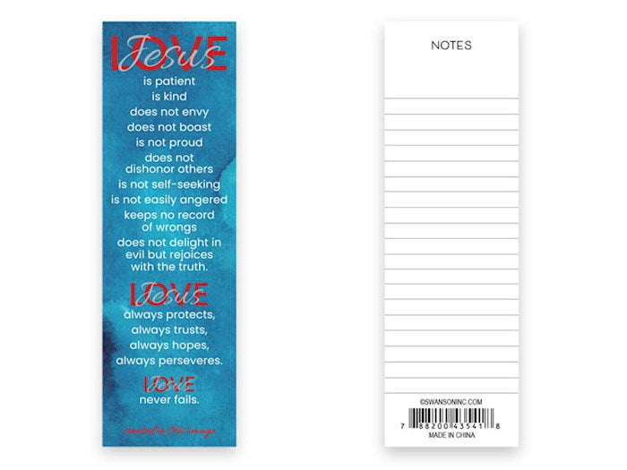 Bookmark-Love (1 Corinthians 13:4-8) (Pack Of 25)