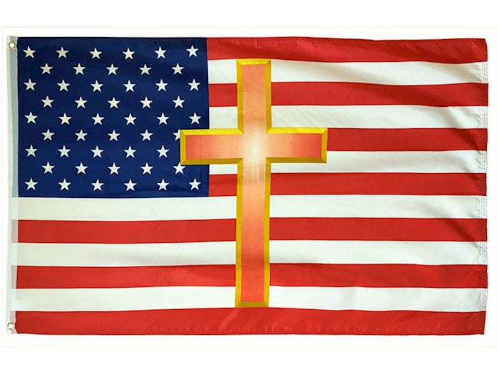 Flag-American w/Cross (3&