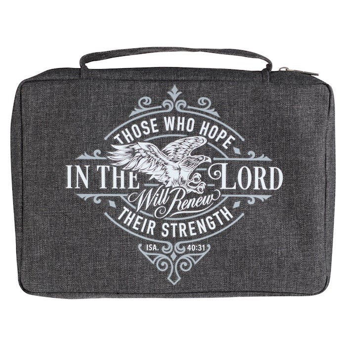 Bible Cover-Value-Hope In The Lord Isaiah 40:31-Gray-LRG