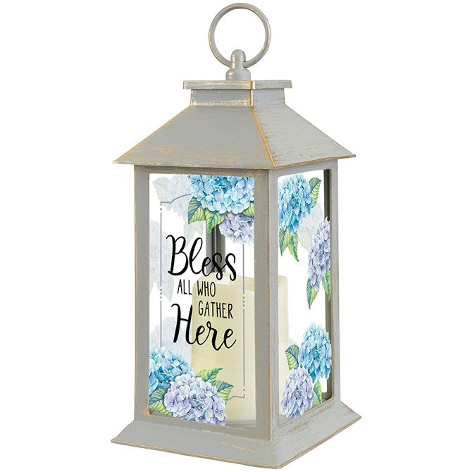Lantern w/LED Candle &amp; Timer-Bless All (13&quot; x 5.5&quot; x 5.5&quot;)