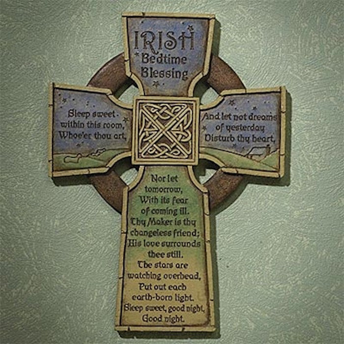 Wall Cross-Irish Bedtime Blessing (6 1/4" x 8 1/2")