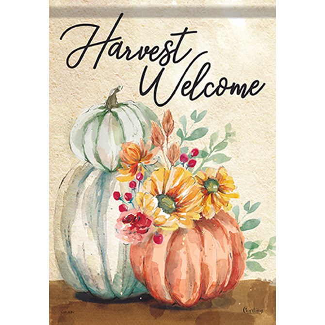 Flag-Garden-Dura Soft-Pumpkin Watercolor (12.5&quot; x 18&quot;)