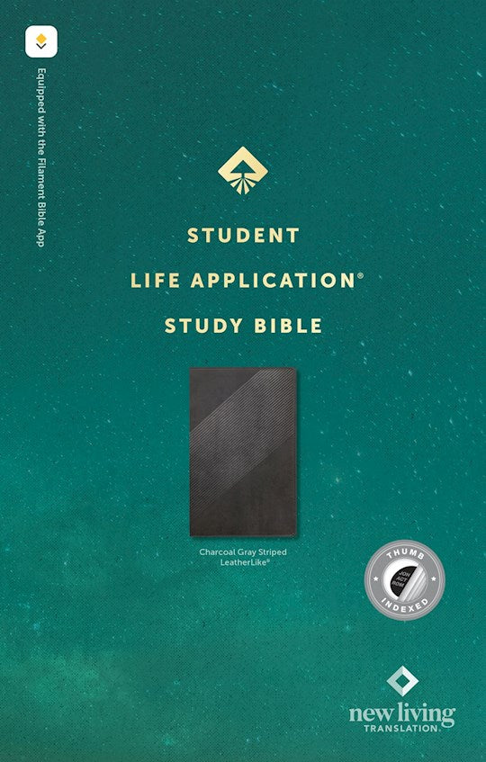NLT Student Life Application Study Bible Filament Enabled Edition-Charcoal Gray Striped LeatherLike Indexed