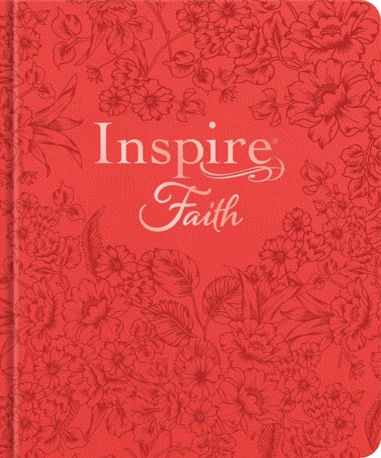 NLT Inspire Faith Bible Filament Enabled-Coral Blooms Hardcover LeatherLike