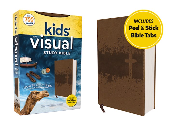NIV Kids Visual Study Bible (Full Color)-Bronze Leathersoft w/Peel &amp; Stick Indexing Tabls