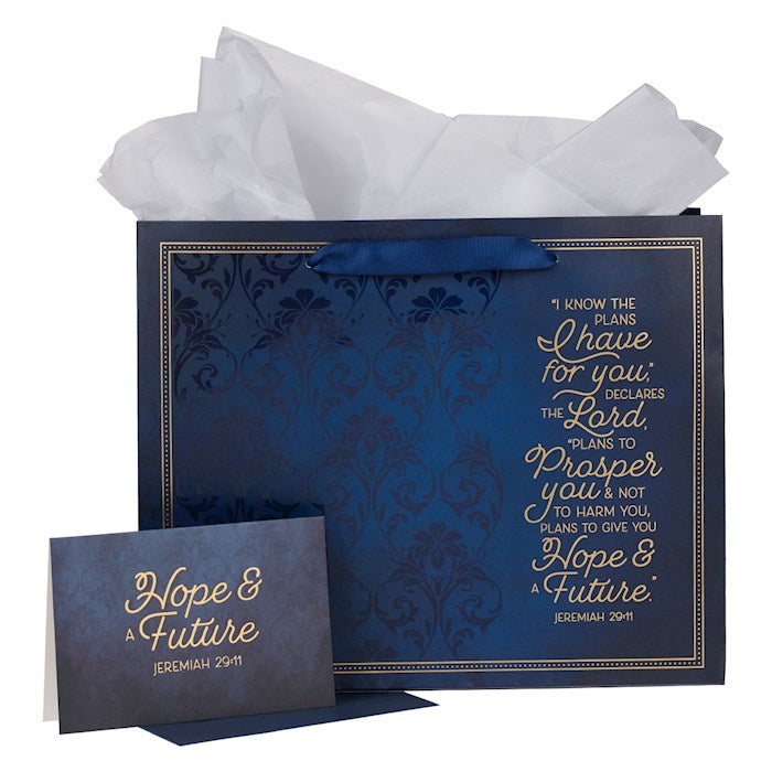Gift Bag with Card-Large Landscape-I Know The Plans Jer 29:11