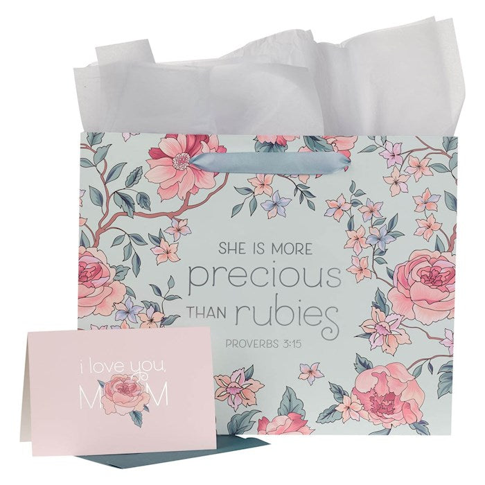 Gift Bag w/Card-Large Landscape-More Precious Than Rubies Prov. 3:15