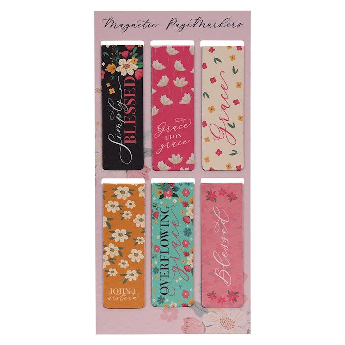 Magnetic Pagemarker Set-Overflowing Grace (Set of 6)