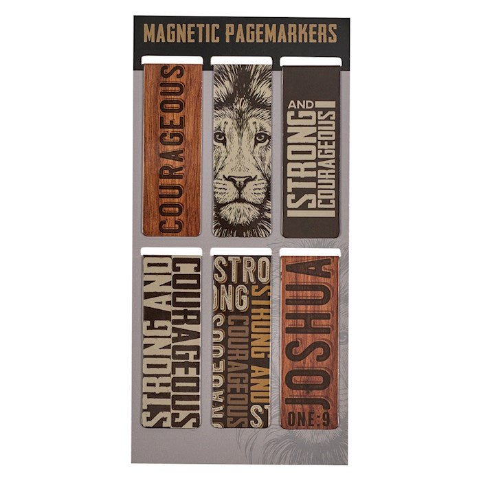 Magnetic Pagemarker Set Strong &amp; Courageous (Set of 6)