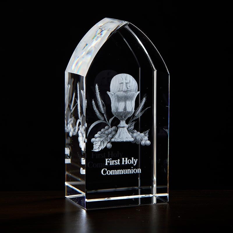 Etched Glass Stand-First Holy Communion (3.25&quot; x 1.5&quot;)