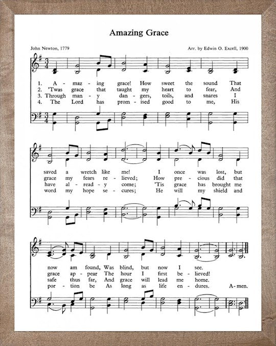 Framed Art-Amazing Grace (11 X 14) (Hymn Art)