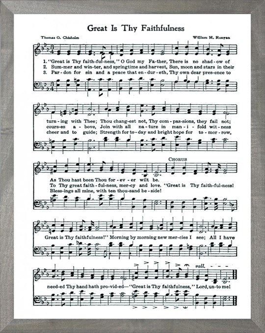 Framed Art-Great Is Thy Faithfulness (11 X 14) (Hymn Art)