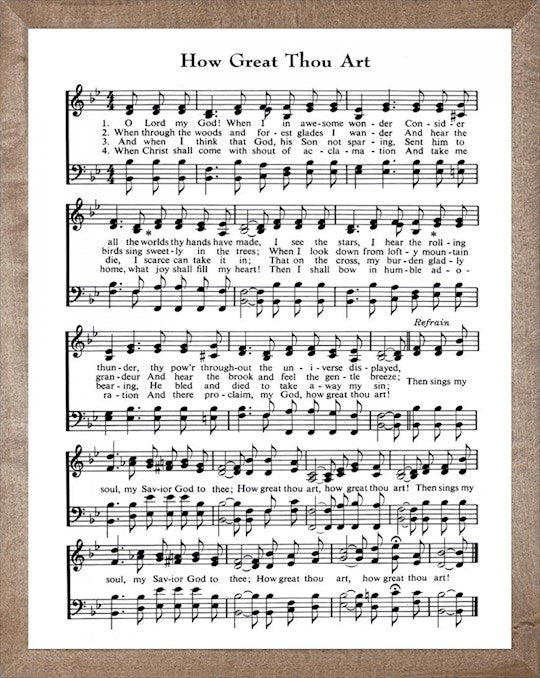 Framed Art-How Great Thou Art (11 X 14) (Hymn Art)
