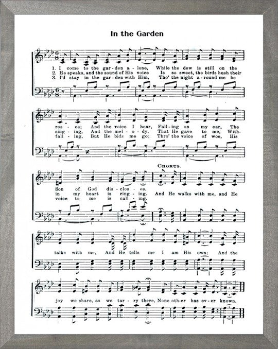 Framed Art-In The Garden (11 X 14) (Hymn Art)