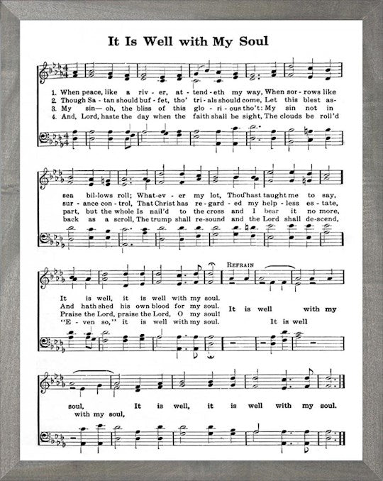 Framed Art-It Is Well With My Soul (11 X 14) (Hymn Art)