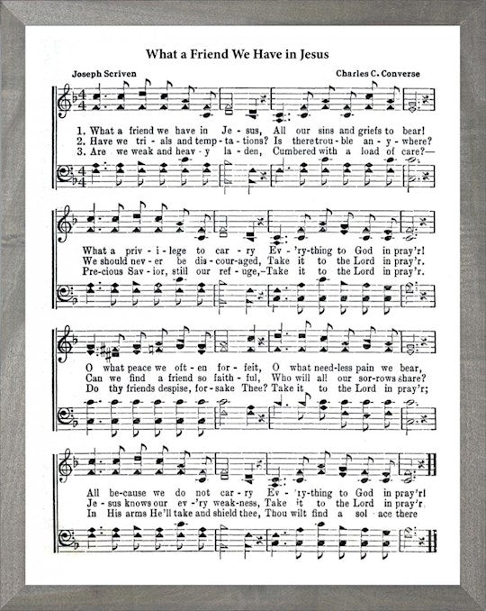 Framed Art-What A Friend We Have In Jesus (11 X 14) (Hymn Art)