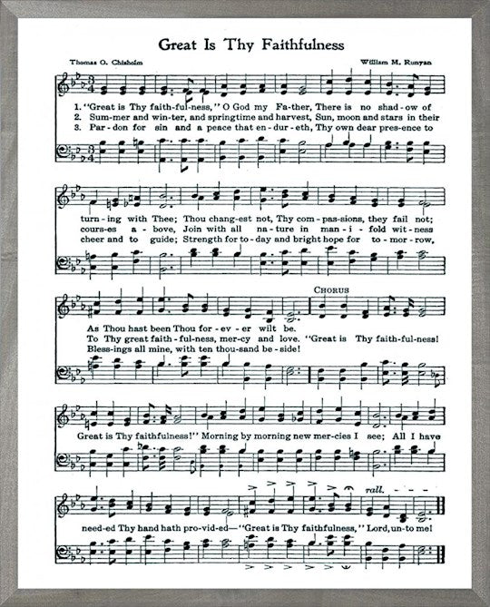 Framed Art-Great Is Thy Faithfulness (16 X 20) (Hymn Art)