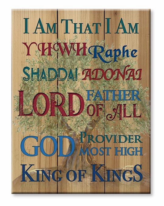 Rustic Wall Art-Names Of God-Cedar Wood (12&quot;x16&quot;) (