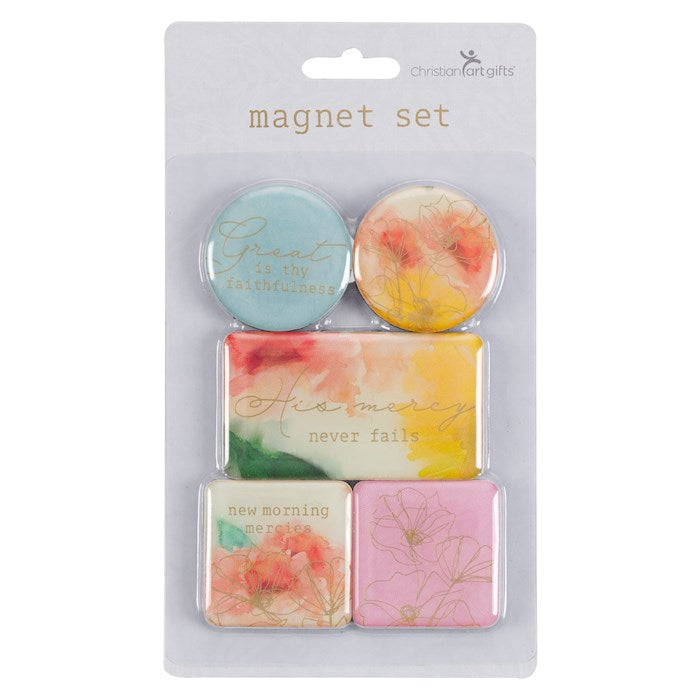 Magnet Set-Watercolor &amp; Florals (Set Of 4)